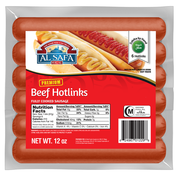 Al Safa Beef Hotlinks 12 Oz