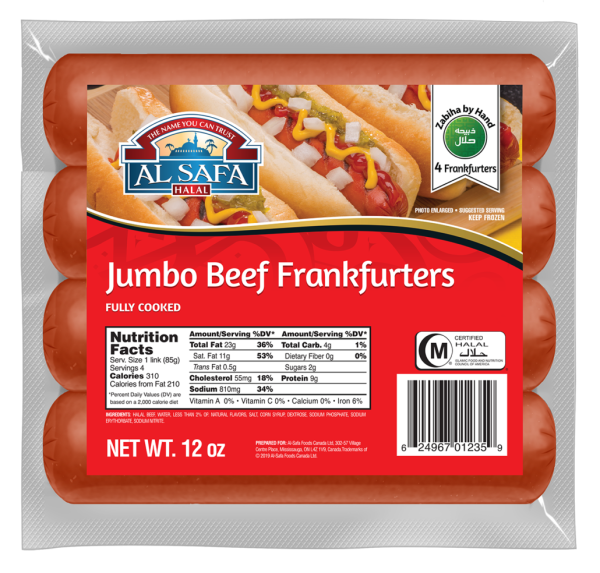 Al Safa Jumbo Beef Frankfurters 12 Oz
