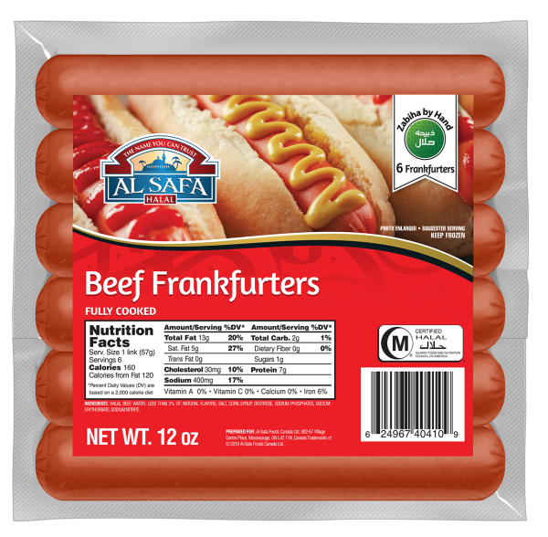 Al Safa Beef Frankfurters 12 Oz