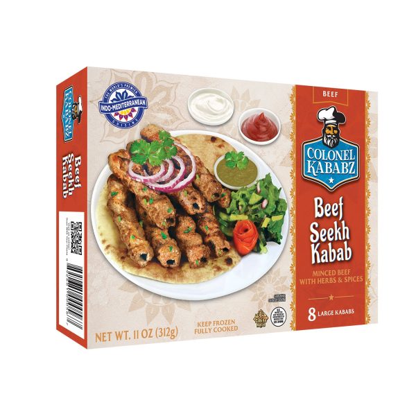 Beef-Seekh-Kabab-Front Colonel Kababz Beef Seekh Kababs - 11 oz