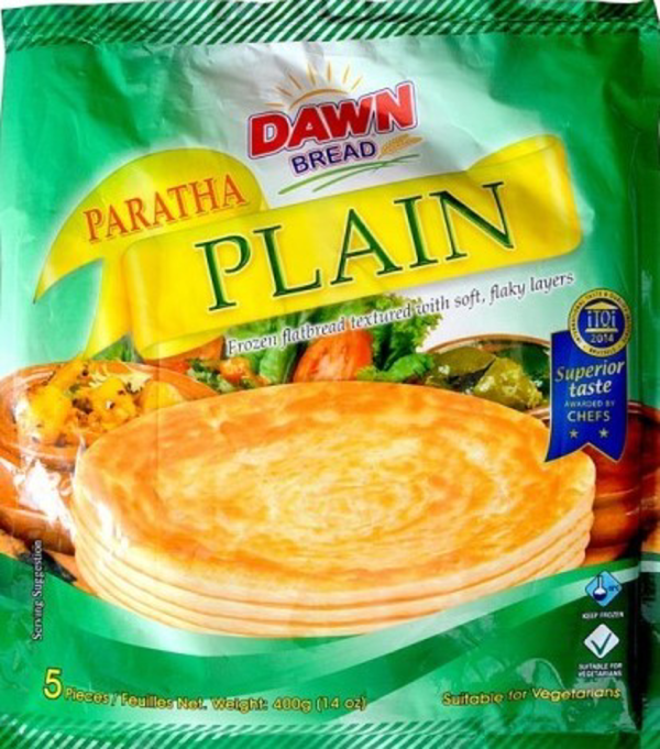 dawn plain paratha 5 pc Dawn Plain Paratha Bread – Frozen, 5 Pc