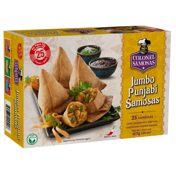 Colonel Samosas Jumbo Punjabi Vegetable Samosa - 25 Pc