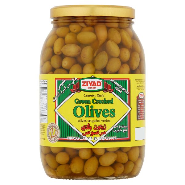 Ziyad Balady Green Cracked Olives 48 Oz