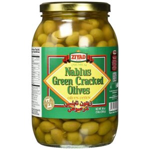 Ziyad Nablus Green Cracked Olives - 48 oz