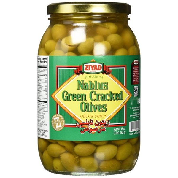 ziyad nablus Ziyad Nablus Green Cracked Olives - 48 oz