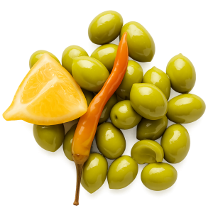 Palestinian Green Olives with Lemon - 1/2 Lb