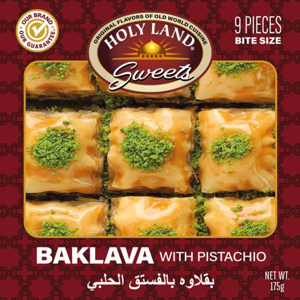 HolyLandSweets-Baklava-Pistachio-BITE Holy Land Baklava Stuffed with Pistachio