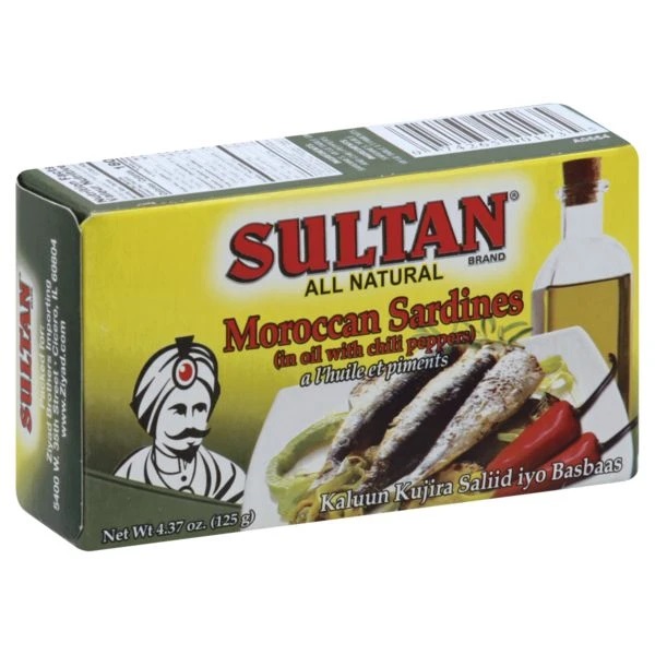 Sultan Moroccan Sardines in Oil W/ Chili Peppers 125 Gm