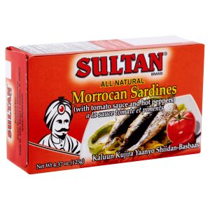 Sultan Moroccan Sardines w/ Tomato Sauce and Hot Peppers - 125 Gm